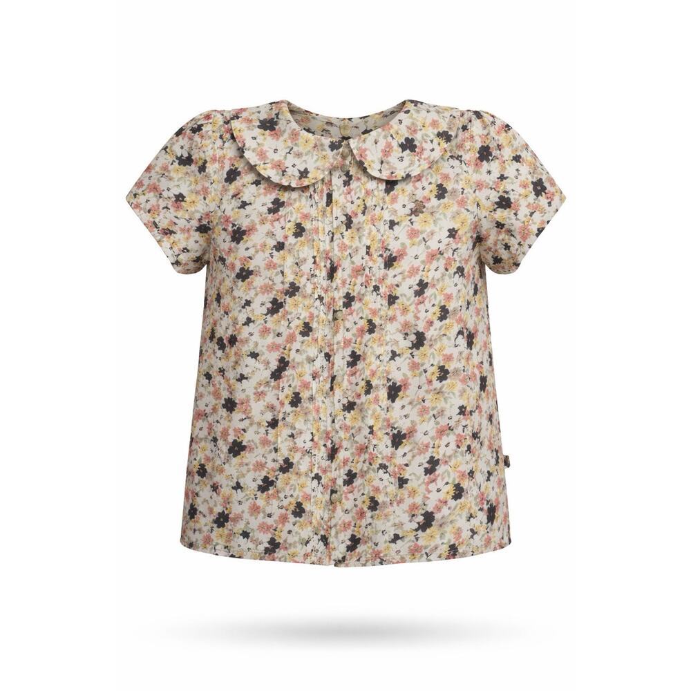 Lacey Lane Girls Floral Top Size 4 Peter Pan Collar Cotton NEW